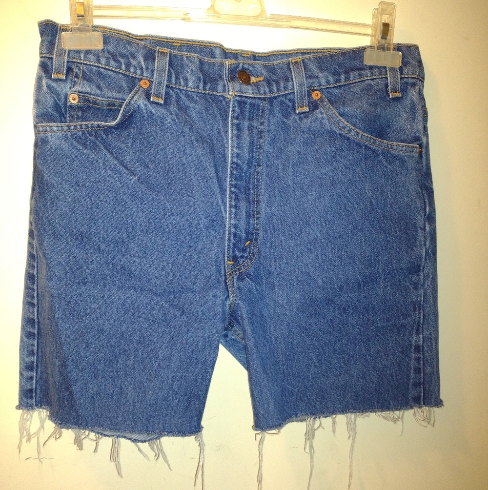 VTG 1996 Levi's 517 Orange Tab Cut Off Jean Shorts Mens Sz 36-(34) USA Made Jort